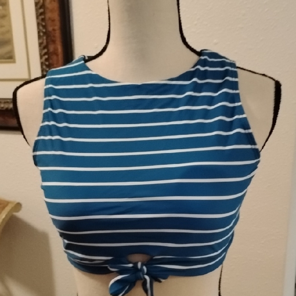 Striped Blue Sleeveless Top